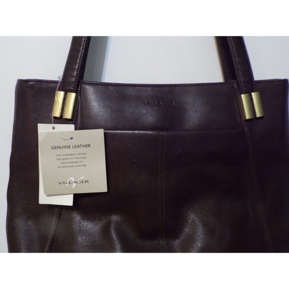 Liz Claiborne Brown Leather Hand Bag The Villager NWT - Picture 2 of 10